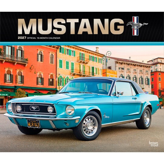 BrownTrout; Ford Mustang OFFICIAL | 2027 14 x 24 Inch (Hanging) Monthly Deluxe Wall Calendar | Foil Stamped Cover | Plastic-Free; Category:Wall Calendars; Image:1